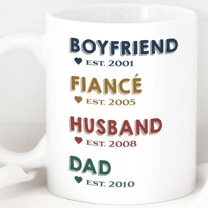 Boyfriend, Fiance, Husband, Dad Mug, Pregnancy Announcement, Pregnancy Reveal First Time Dad Gift, Husband to Daddy, Custom New Daddy Gift C296