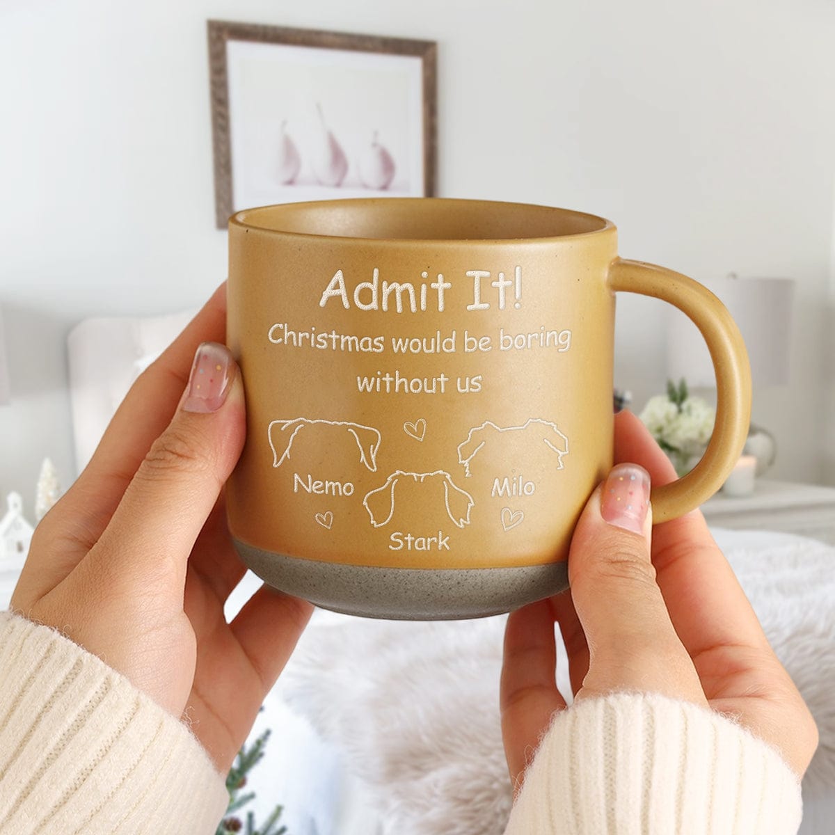 Christmas Would Be Boring Without Me Dog Personalized Engraved Pottery Mug HA75 891580