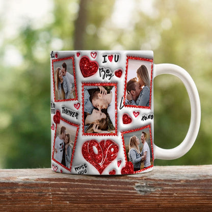 Custom Couple Photo I Love You 3D Inflated Mug Valentine Gift HA75 891780