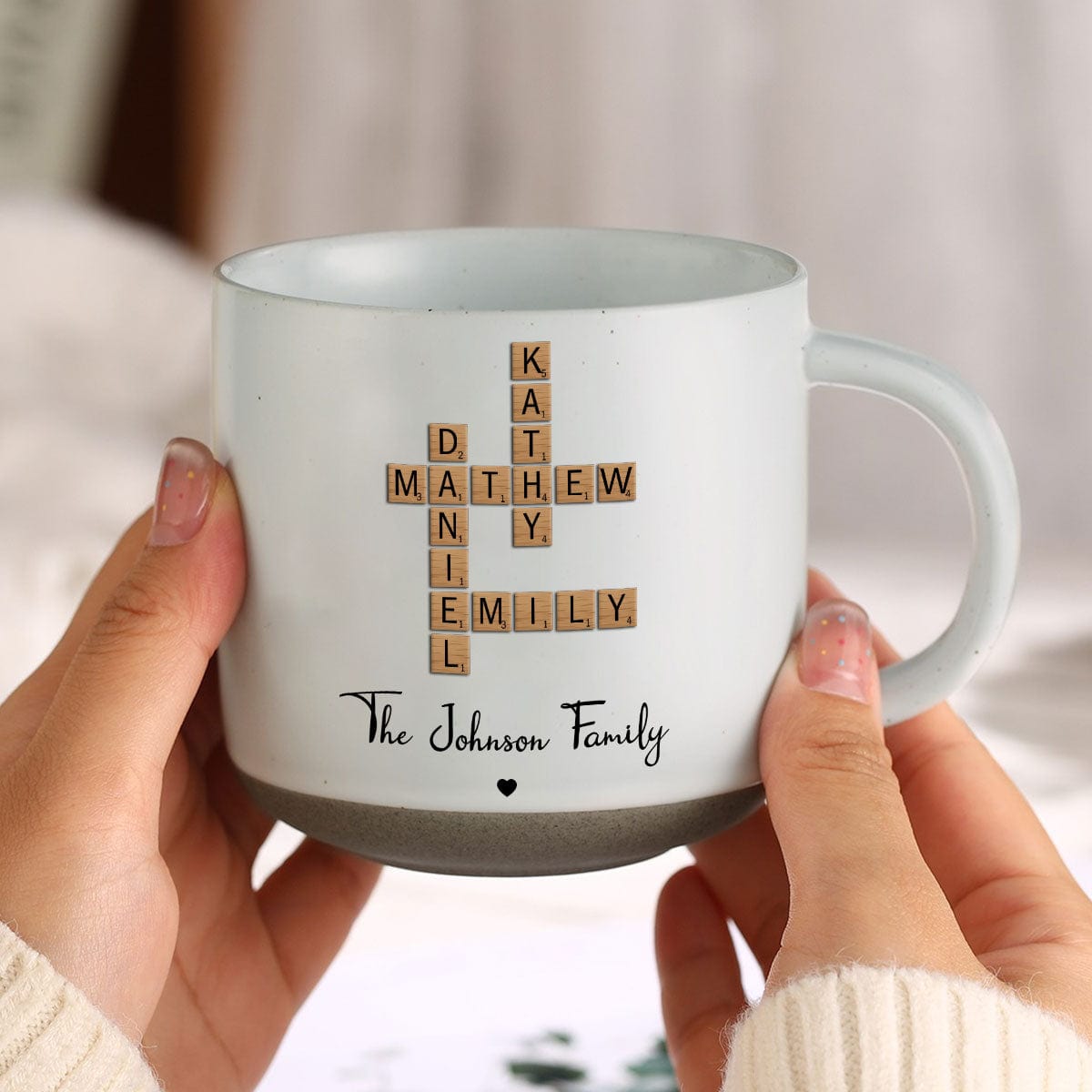 Custom Family Members Name Crossword Puzzle Personalized Pottery Mug TH10 895026