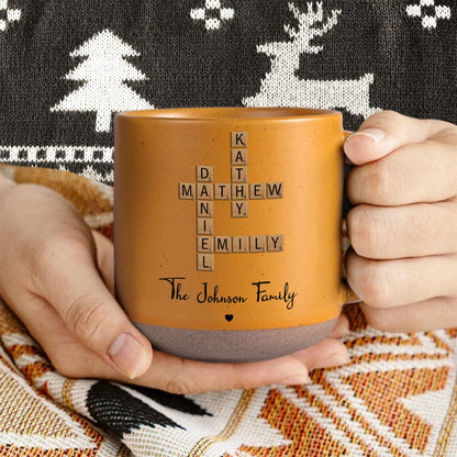 Custom Family Members Name Crossword Puzzle Personalized Pottery Mug TH10 895026