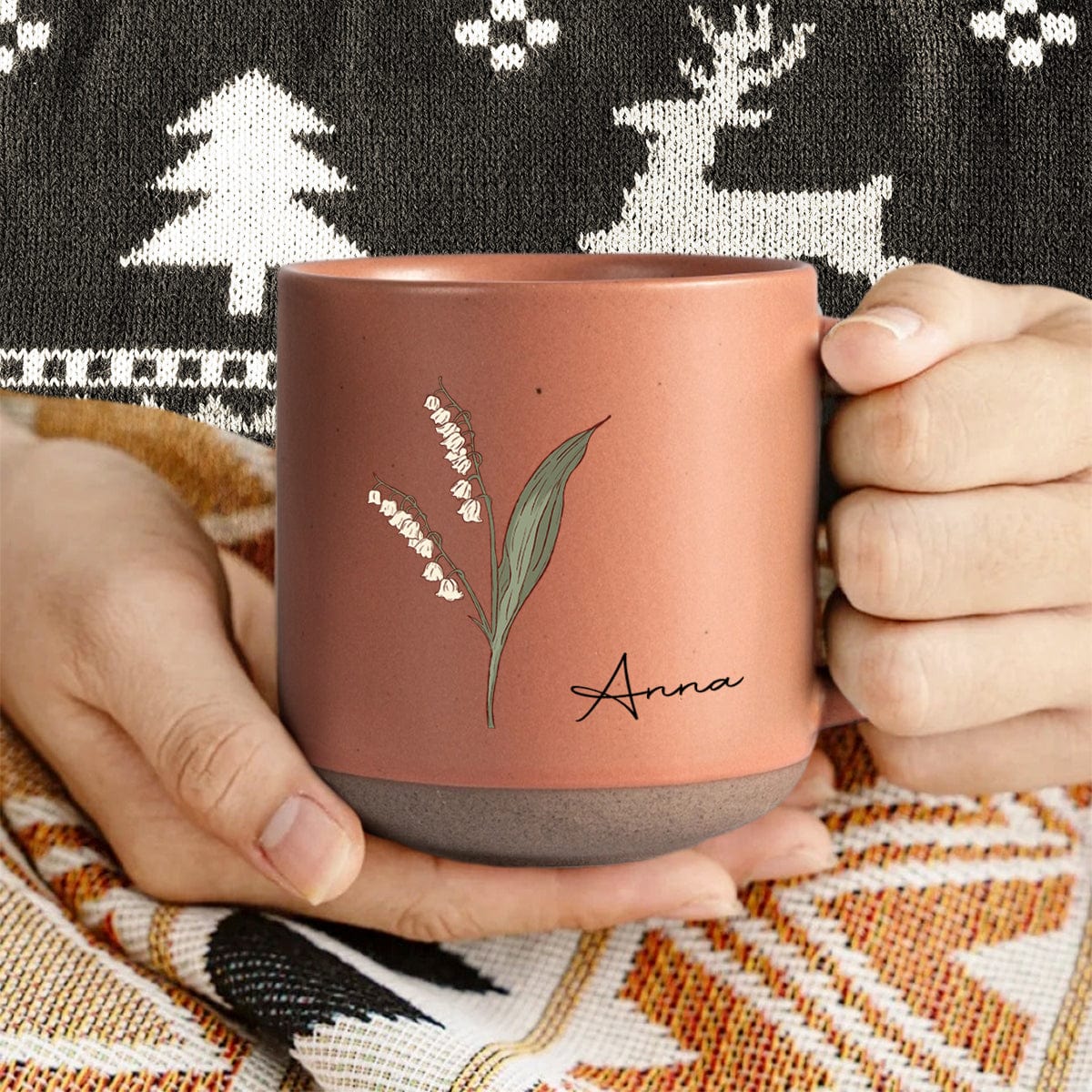 Custom Name With Floral Pottery Mug TH10 892081