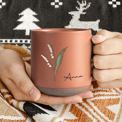 Custom Name With Floral Pottery Mug TH10 892081