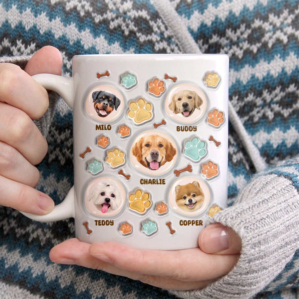 Custom Dog Photo 3D Inflated Effect Paw Mug N304 890147