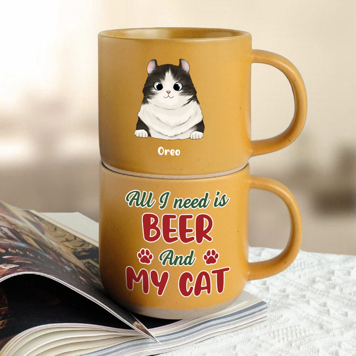 Custom Photo All I Need Is My Cat Pottery Mug TH10 891871