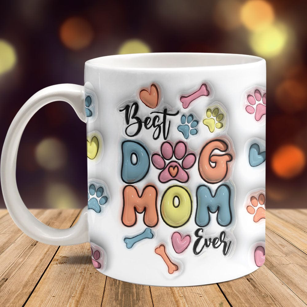 Custom Photo Best Dog Mom Ever With Paws For Dog Lovers Mug TA29 890052
