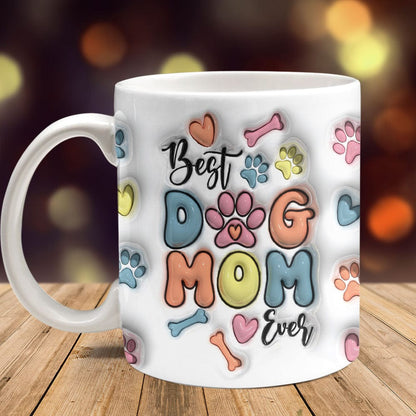 Custom Photo Best Dog Mom Ever With Paws For Dog Lovers Mug TA29 890052
