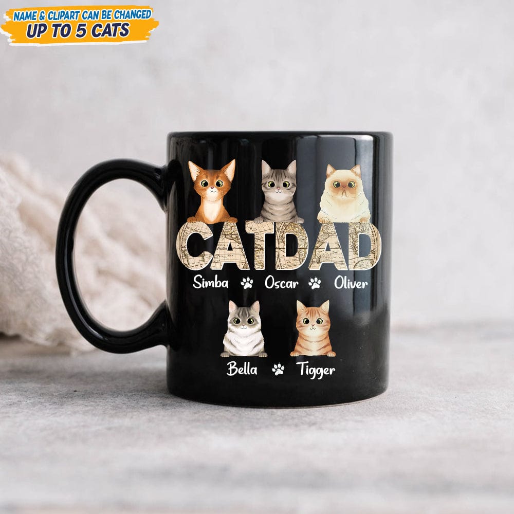 Custom Photo Cat Dad Vinatge Map Mug N304 889397