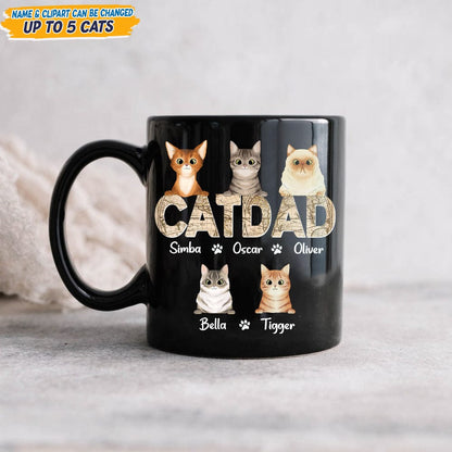 Custom Photo Cat Dad Vinatge Map Mug N304 889397