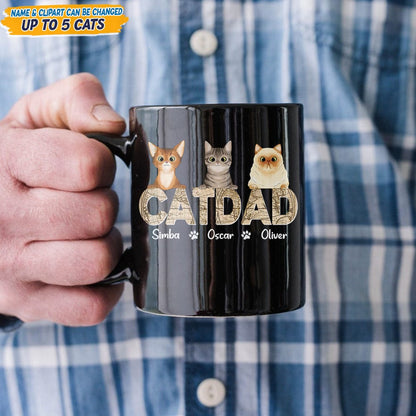 Custom Photo Cat Dad Vinatge Map Mug N304 889397