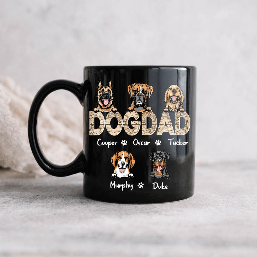 Custom Photo Dog Dad Vintage Map Mug N304 889395