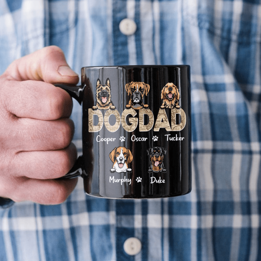Custom Photo Dog Dad Vintage Map Mug N304 889395