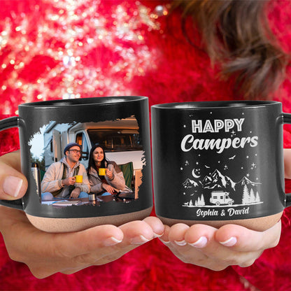 Custom Photo Happy Campers Couple Pottery Mug TH10 892173