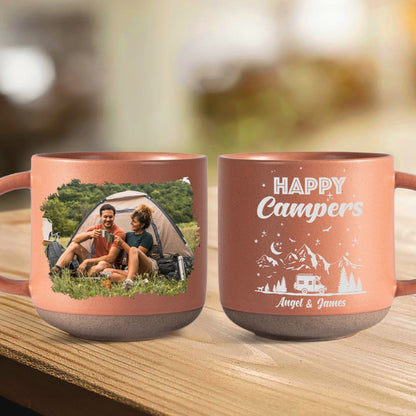 Custom Photo Happy Campers Couple Pottery Mug TH10 892173