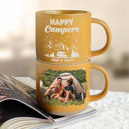 Custom Photo Happy Campers Couple Pottery Mug TH10 892173