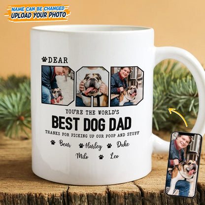 Custom Photo Happy Father's Day Best Dog Dad Mug TA29 889254
