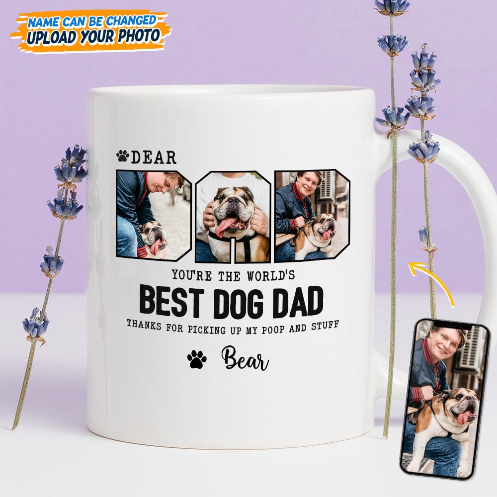 Custom Photo Happy Father's Day Best Dog Dad Mug TA29 889254