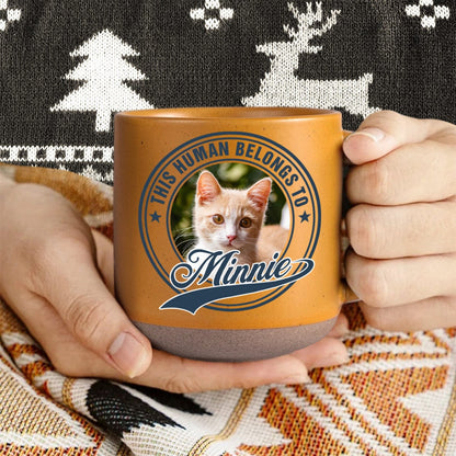 Custom Photo Human Belongs To Dog Cat Pet Pottery Mug TH10 892101