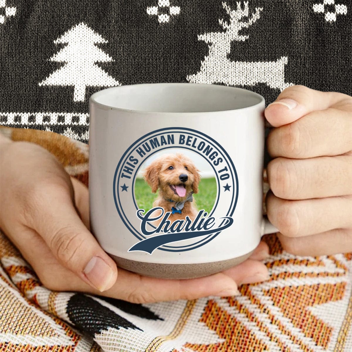 Custom Photo Human Belongs To Dog Cat Pet Pottery Mug TH10 892101