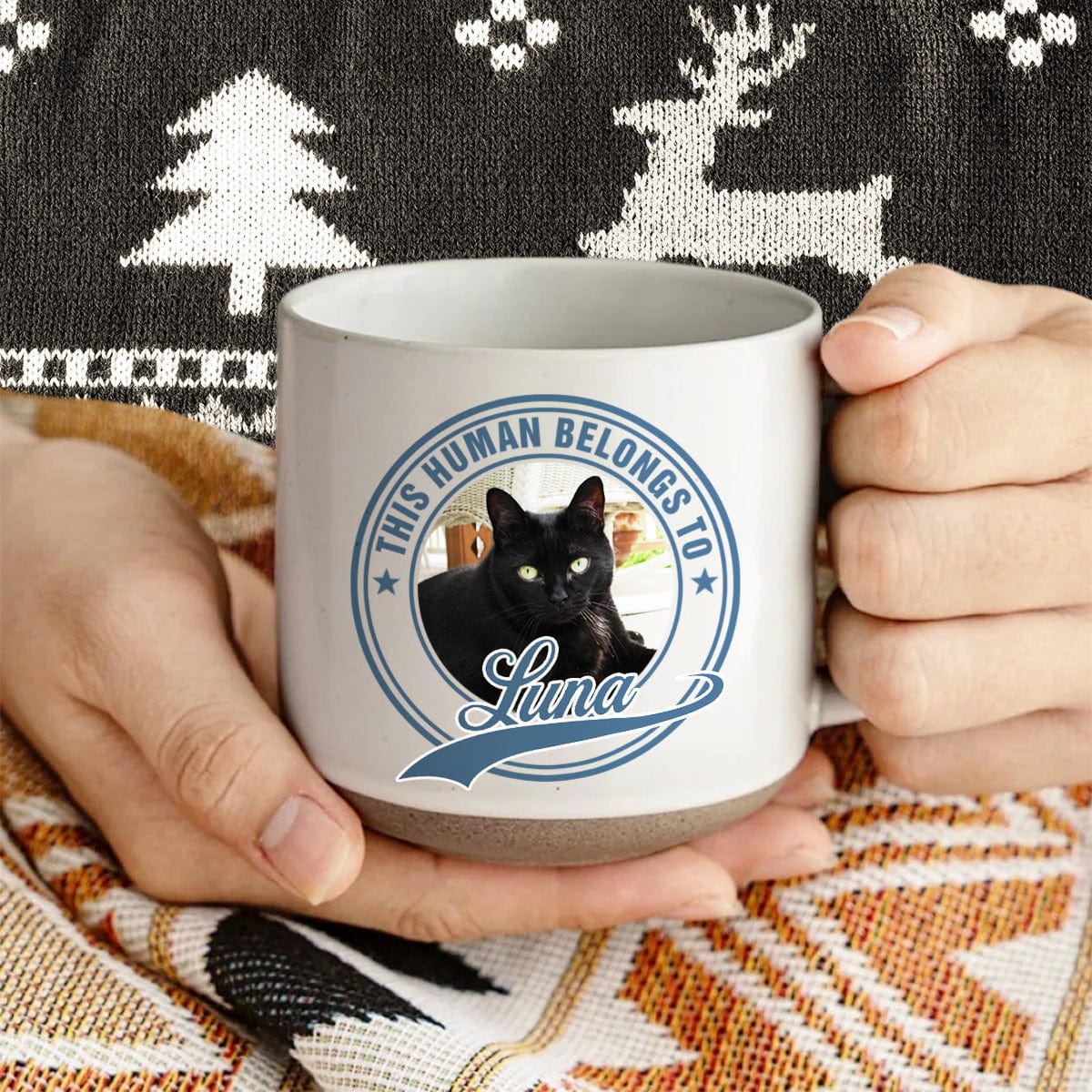 Custom Photo Human Belongs To Dog Cat Pet Pottery Mug TH10 892101