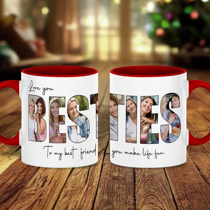 Custom Photo Love You Bestie Accent Mug TH10 892231
