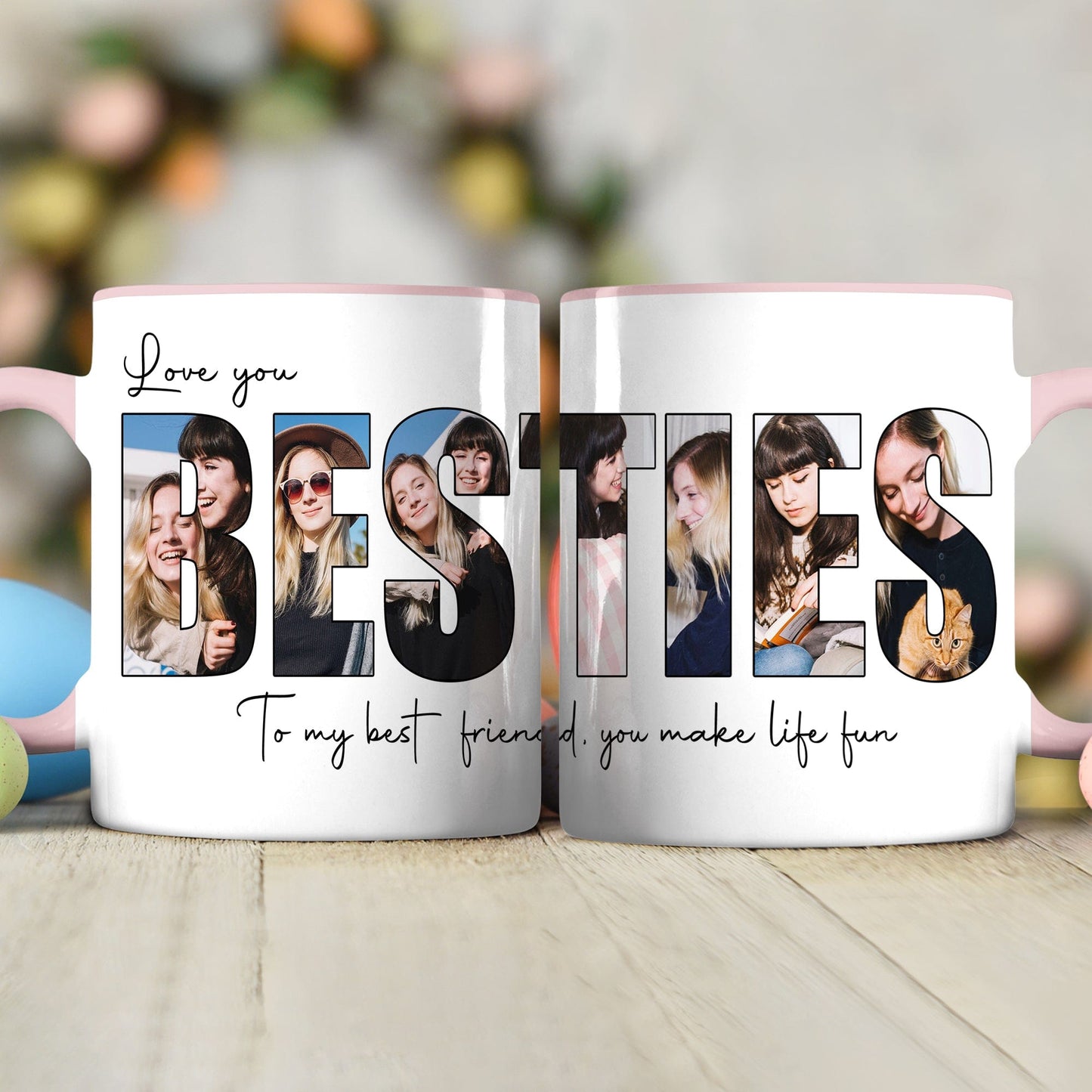 Custom Photo Love You Bestie Accent Mug TH10 892231