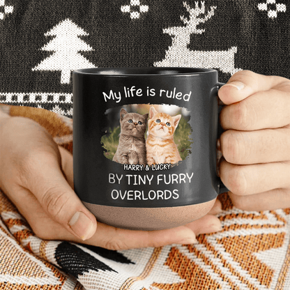 Custom Photo Ruled By A Tiny Furry Overlord For Cat Lover Pottery Mug TH10 892087