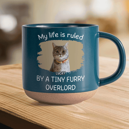 Custom Photo Ruled By A Tiny Furry Overlord For Cat Lover Pottery Mug TH10 892087