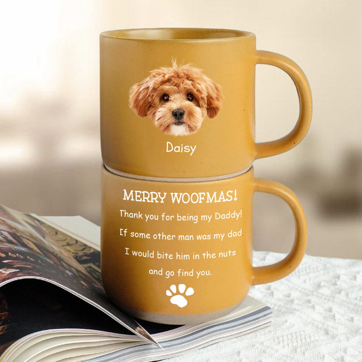 Custom Photo Thank You For Being My Daddy Dog Pottery Mug TH10 892123