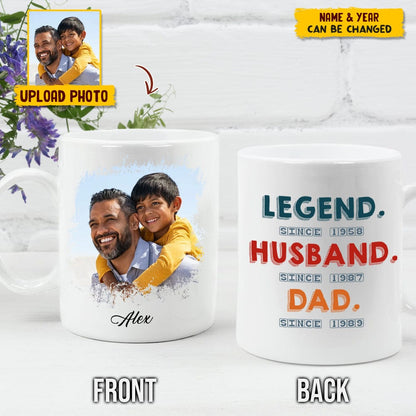 Custom Photo The Legend Dad Grandpa Family Mug N304 HN590