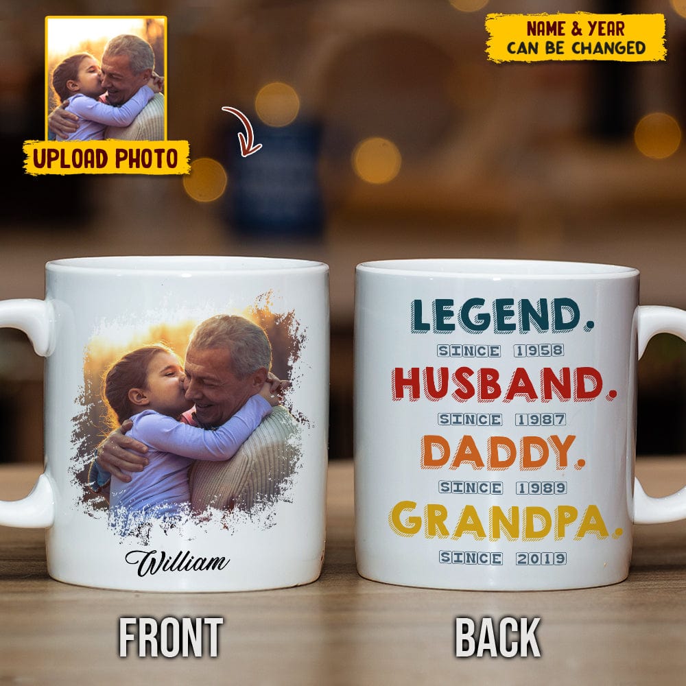 Custom Photo The Legend Dad Grandpa Family Mug N304 HN590