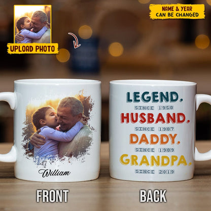 Custom Photo The Legend Dad Grandpa Family Mug N304 HN590