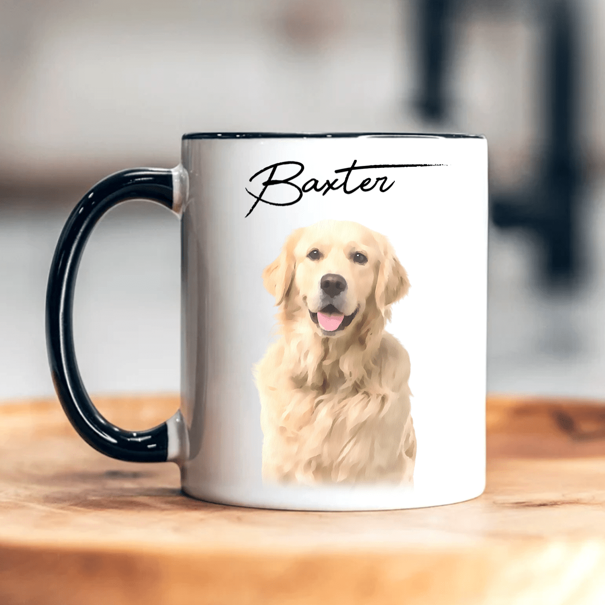 Custom Watercolor Dog Cat Pet Photo Accent Mug HA75 891804