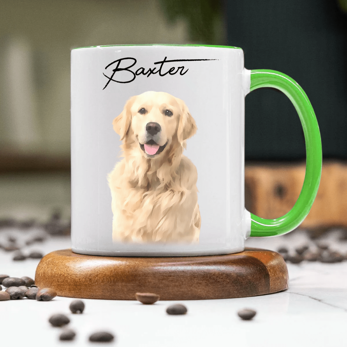 Custom Watercolor Dog Cat Pet Photo Accent Mug HA75 891804