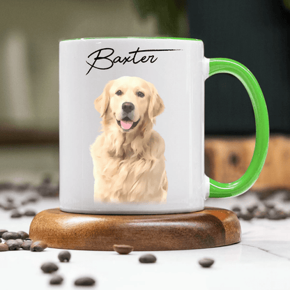 Custom Watercolor Dog Cat Pet Photo Accent Mug HA75 891804