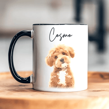 Custom Watercolor Dog Cat Pet Photo Accent Mug HA75 891804