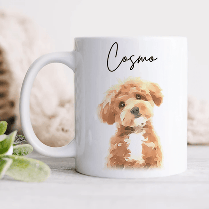 Custom Watercolor Dog Cat Pet Photo White Mug HA75 891802