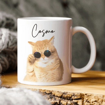 Custom Watercolor Dog Cat Pet Photo White Mug HA75 891802