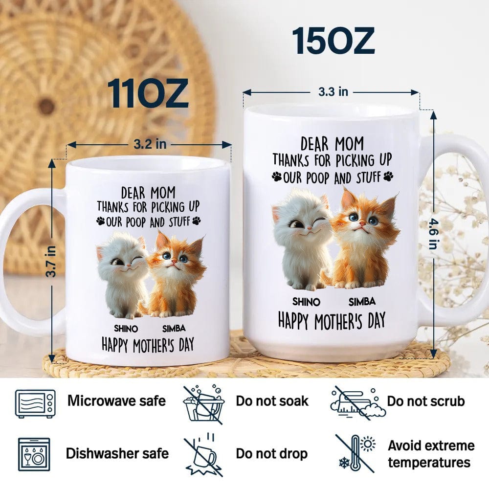 Dad Mom Thanks For Picking Up My Poop And Stuff Personalized White Mug Gift For Cat Lovers CH07 895240