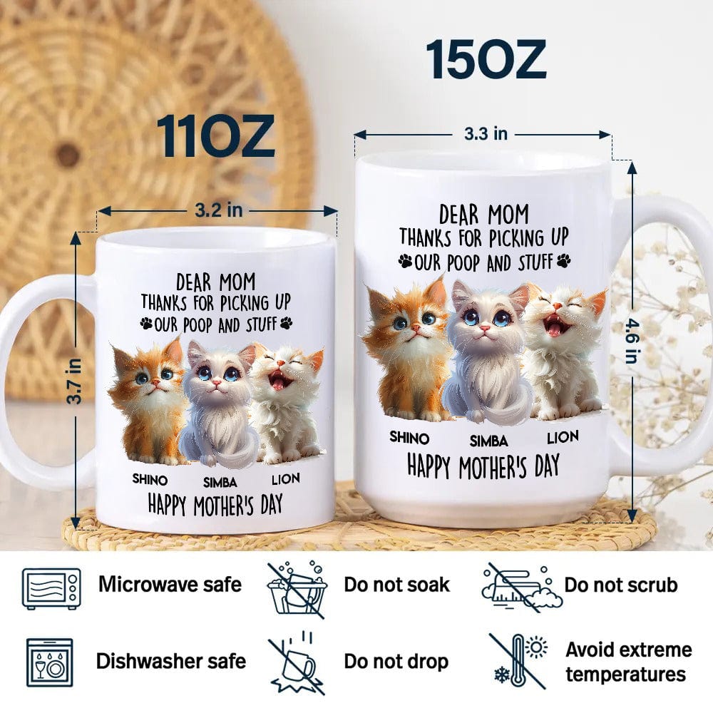 Dad Mom Thanks For Picking Up My Poop And Stuff Personalized White Mug Gift For Cat Lovers CH07 895240