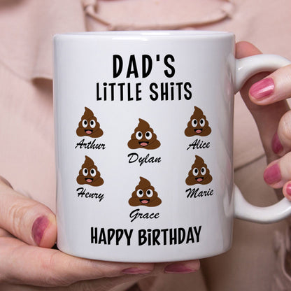 Dad's Little Shits Custom Family Mug