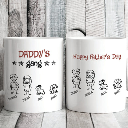 Daddy's Gang Personalized Custom Father's Day Birthday Mug C344