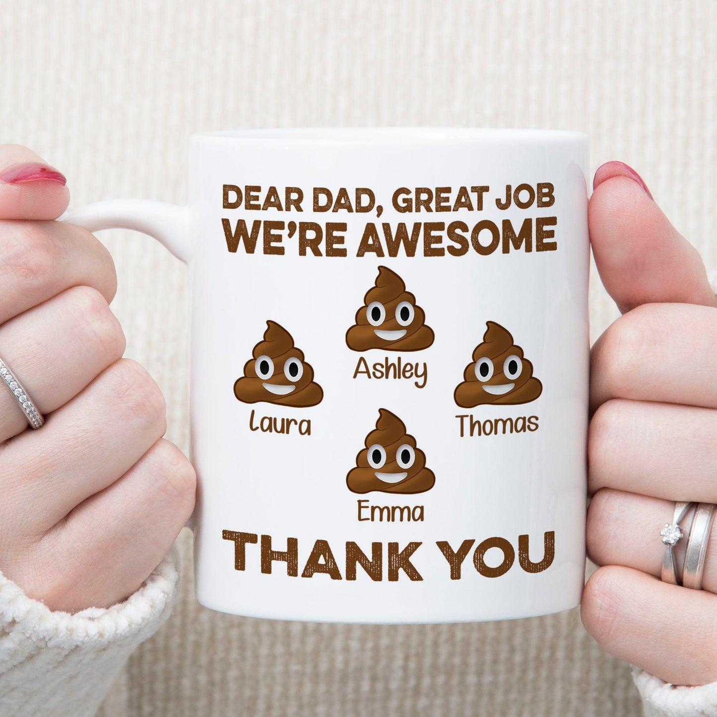Dear Dad Great Job We're Awesome Thank You Personalized Custom Father Gift Mug C546