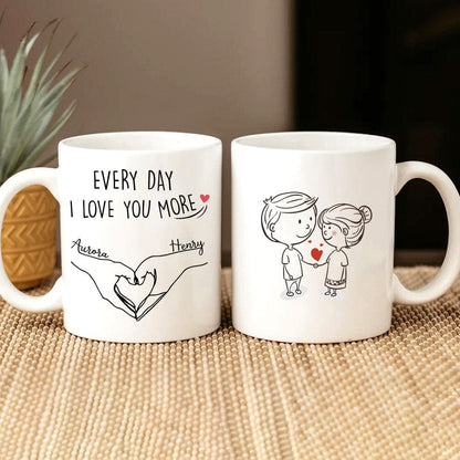 Everyday I Love You More Funny Valentine Mug Personalized Gift DA199 890042