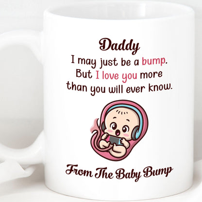 Fathers Day Gift From Pregnant Mother Baby Bump, Unborn Baby Father's Day Mug, Present For Dad To Be, Expectant Mother Gift To Daddy C304