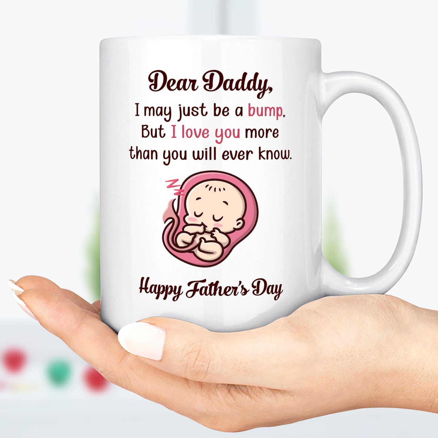 Fathers Day Gift From Pregnant Mother Baby Bump, Unborn Baby Father's Day Mug, Present For Dad To Be, Expectant Mother Gift To Daddy C304
