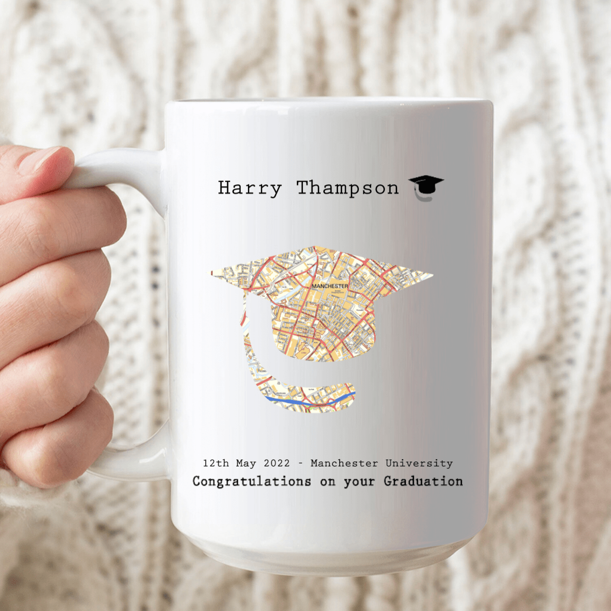 Graduation Map Personalised Mug H240