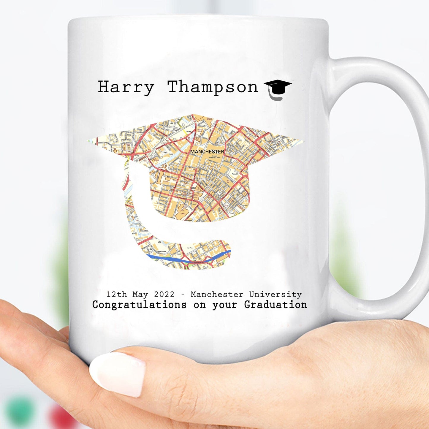 Graduation Map Personalised Mug H240