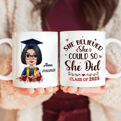 Graduation mug, Custom Chibi Art, Personal Mug, HN590