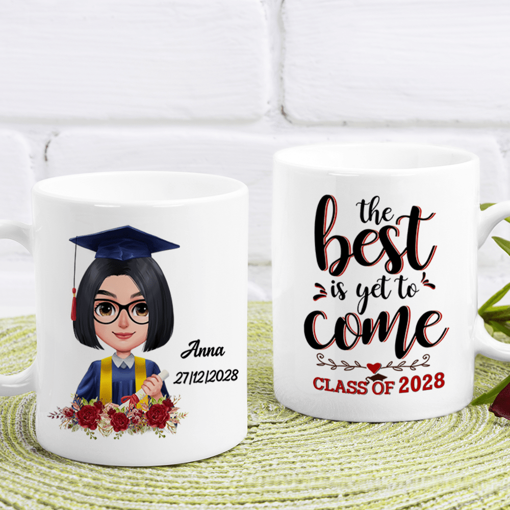 Graduation mug, Custom Chibi Art, Personal Mug, HN590